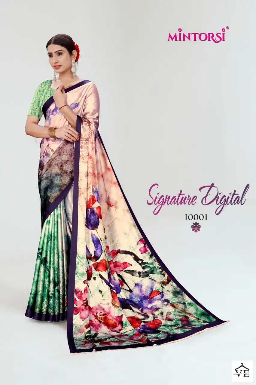Mintorsi Signature Digital Japan Satin Wholesale Fancy Sarees Catalog — Wholesale Sarees, MPA wholesale from Surat - Gallery Image 2