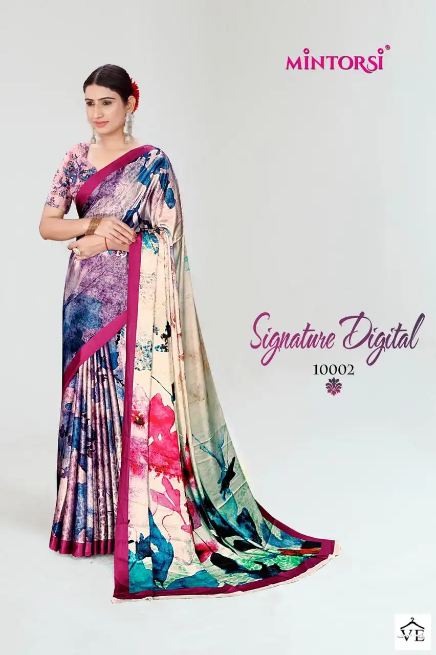 Mintorsi Signature Digital Japan Satin Wholesale Fancy Sarees Catalog — Wholesale Sarees, MPA wholesale from Surat - Gallery Image 3
