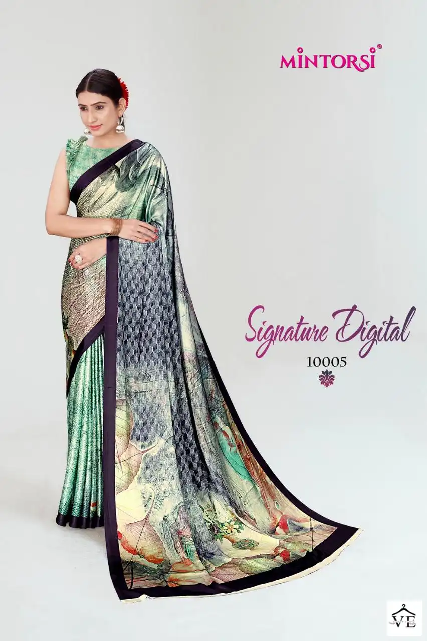 Mintorsi Signature Digital Japan Satin Wholesale Fancy Sarees Catalog — Wholesale Sarees, MPA wholesale from Surat - Gallery Image 5