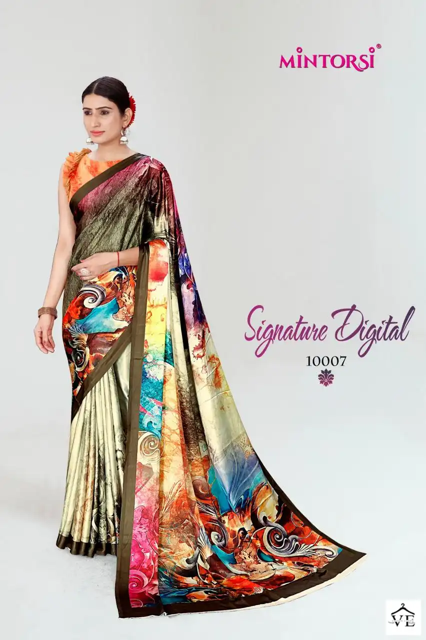 Mintorsi Signature Digital Japan Satin Wholesale Fancy Sarees Catalog — Wholesale Sarees, MPA wholesale from Surat - Gallery Image 7