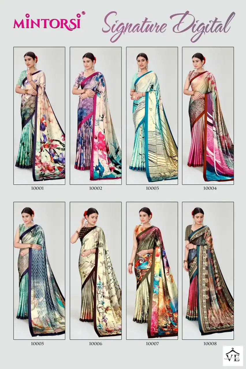 Mintorsi Signature Digital Japan Satin Wholesale Fancy Sarees Catalog — Wholesale Sarees, MPA wholesale from Surat — view 9