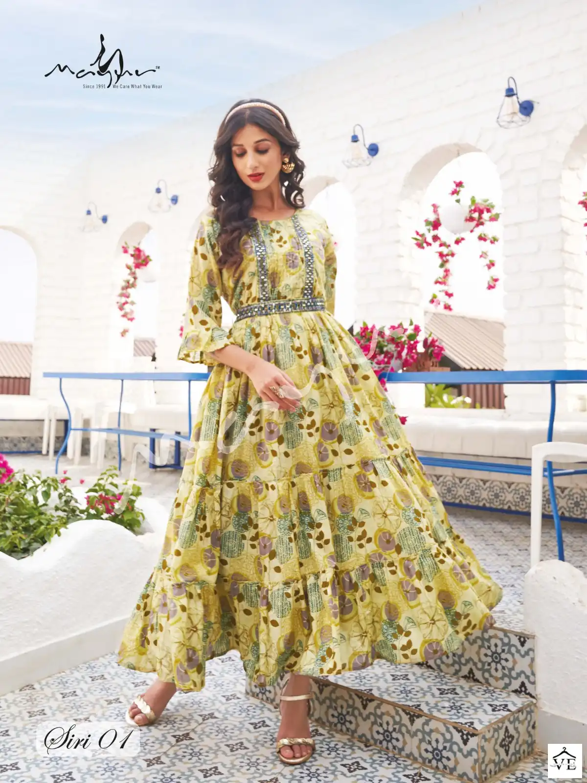 Vardan Ethnic Siri Heavy Mul Wholesale Long Gowns Catalog — Wholesale Kurtis, MPA wholesale from Surat - Gallery Image 3