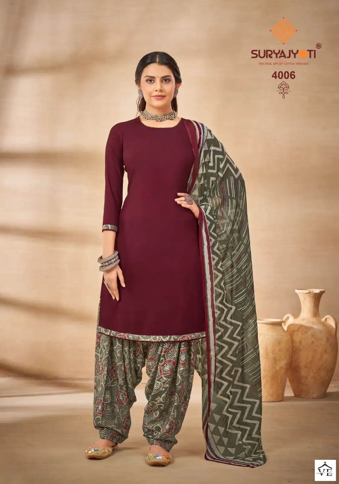 Suryajyoti Gulnar Vol 4 Cotton Wholesale Salwar Suit Catalog — Wholesale Salwar Suits, MPA wholesale from Surat - Gallery Image 7