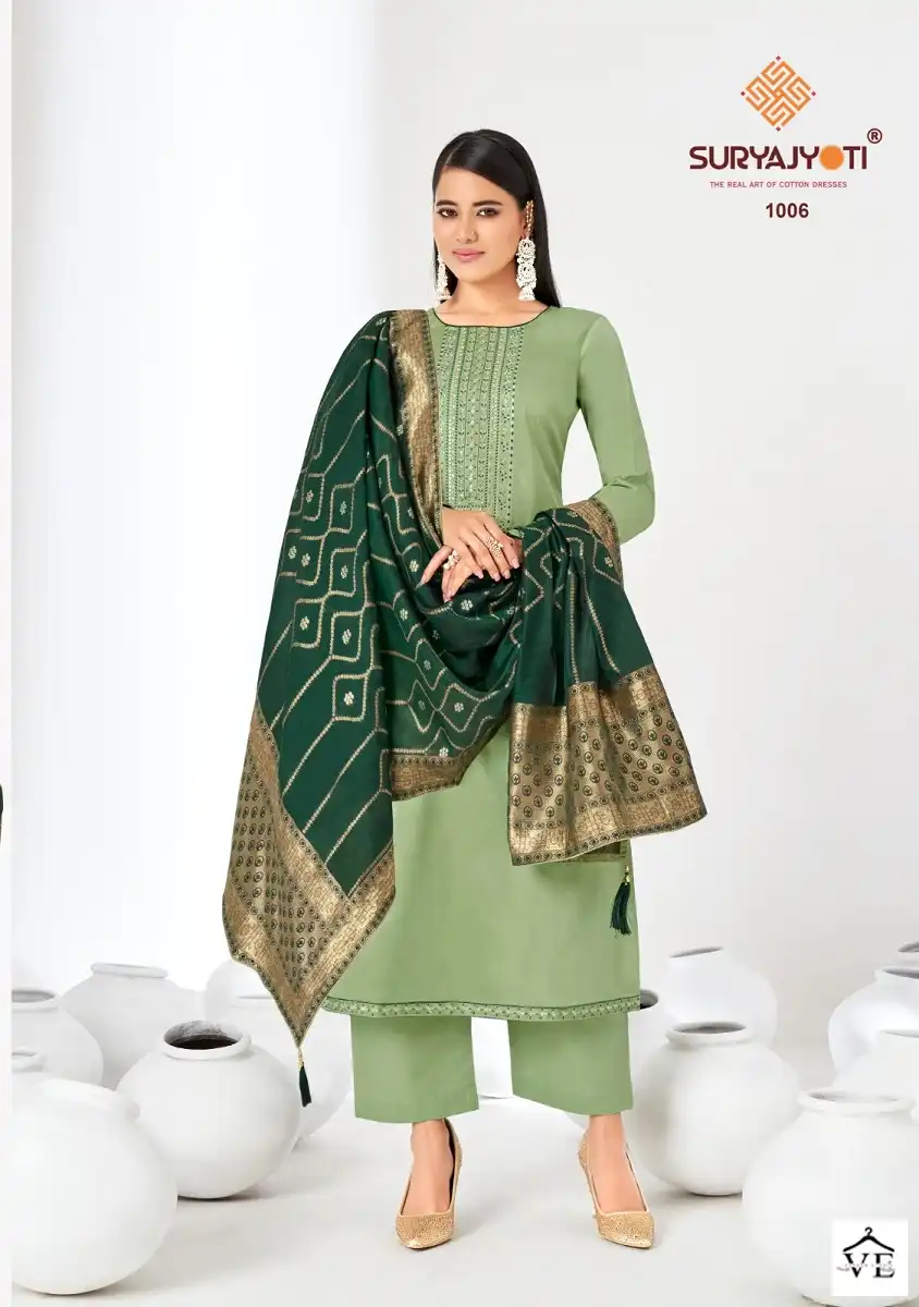 Suryajyoti Kalpi Vol 1 Cotton Wholesale Salwar Suit Catalog — Wholesale Salwar Suits, MPA wholesale from Surat - Gallery Image 6