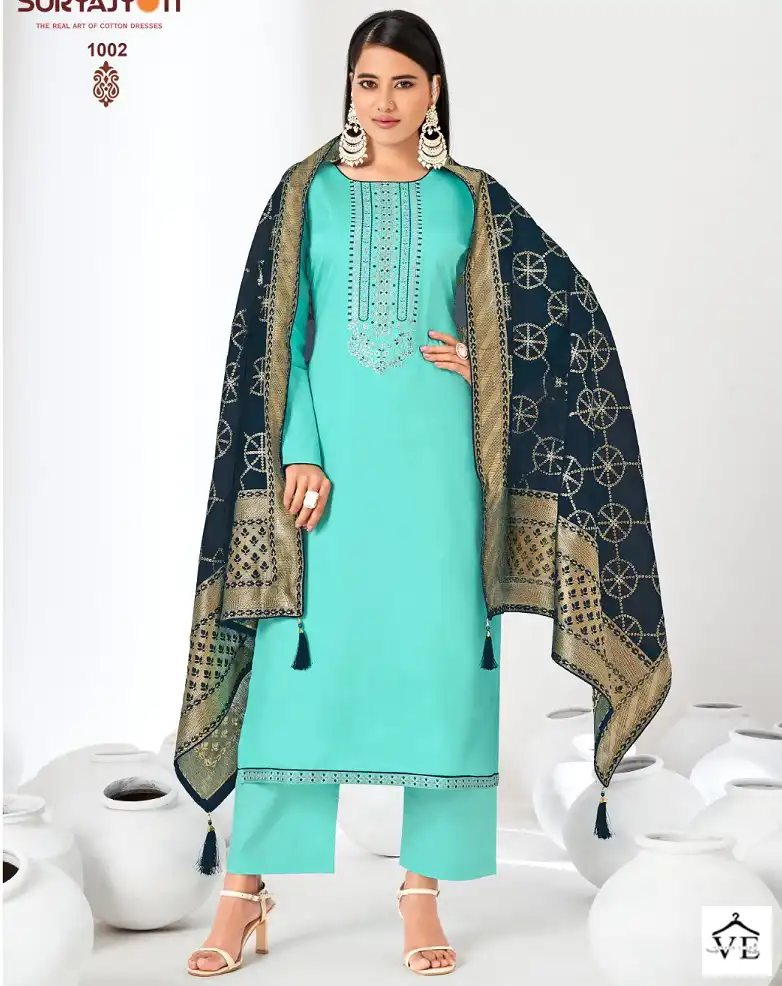 Suryajyoti Kalpi Vol 1 Cotton Wholesale Salwar Suit Catalog — Wholesale Salwar Suits, MPA wholesale from Surat — view 1