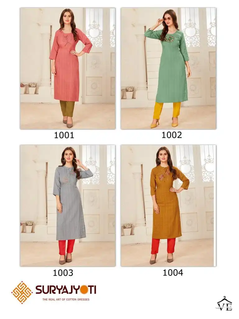 Suryajyoti Nirja Quicker Vol 1 Rayon Wholesale Fancy Kurtis Catalog — Wholesale Kurtis, MPA wholesale from Surat — view 5