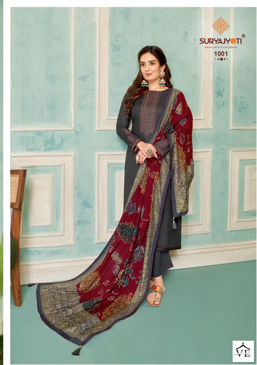 Suryajyoti Pal Vol 1 Cotton Wholesale Salwar Suit Catalog — Wholesale Salwar Suits, MPA wholesale from Surat - Gallery Image 2