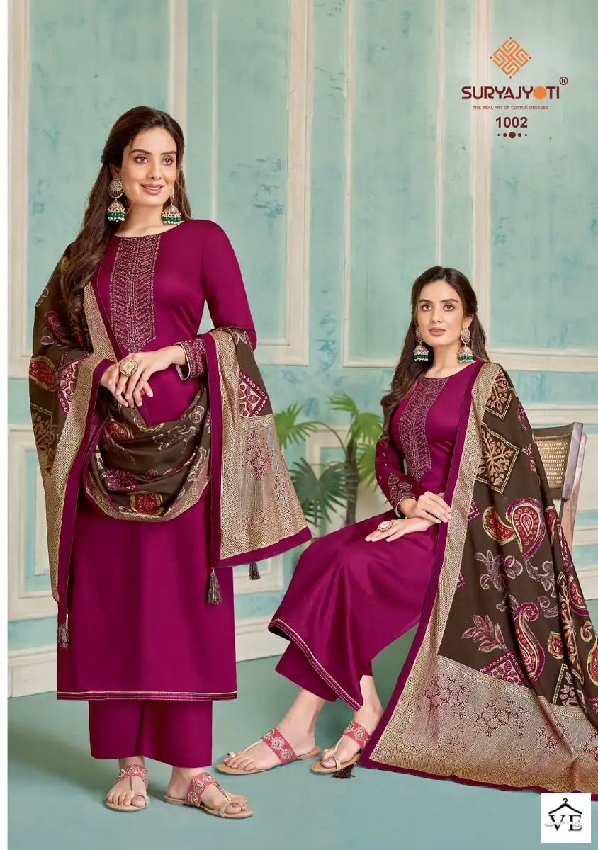 Suryajyoti Pal Vol 1 Cotton Wholesale Salwar Suit Catalog — Wholesale Salwar Suits, MPA wholesale from Surat - Gallery Image 3