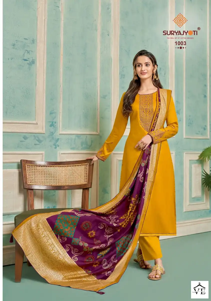 Suryajyoti Pal Vol 1 Cotton Wholesale Salwar Suit Catalog — Wholesale Salwar Suits, MPA wholesale from Surat - Gallery Image 4