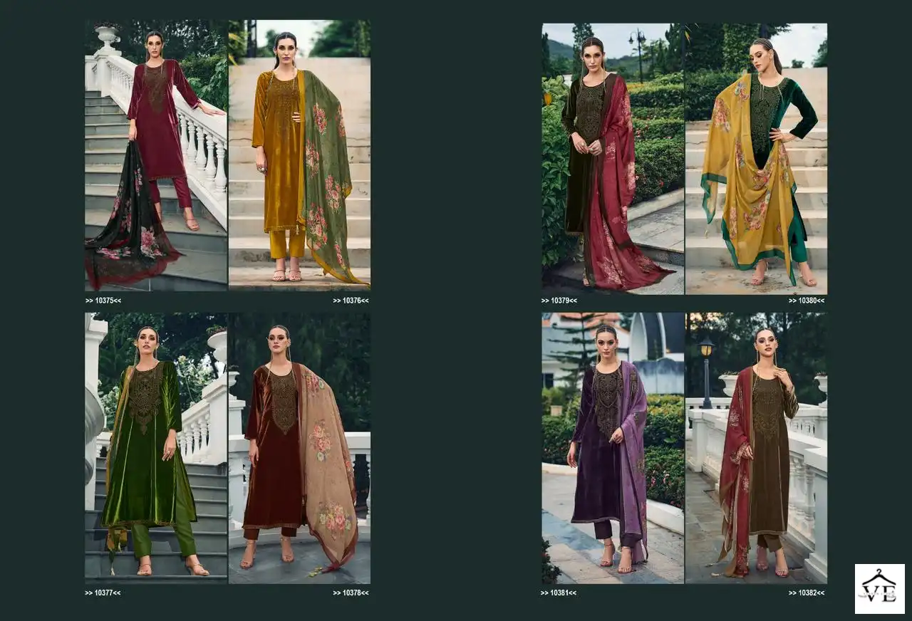 Ibiza Swarovski Vol 6 Viscose Velvet Wholesale Designer Winter Salwar Suit Catalog — Wholesale Salwar Suits, MPA wholesale from Surat — view 9