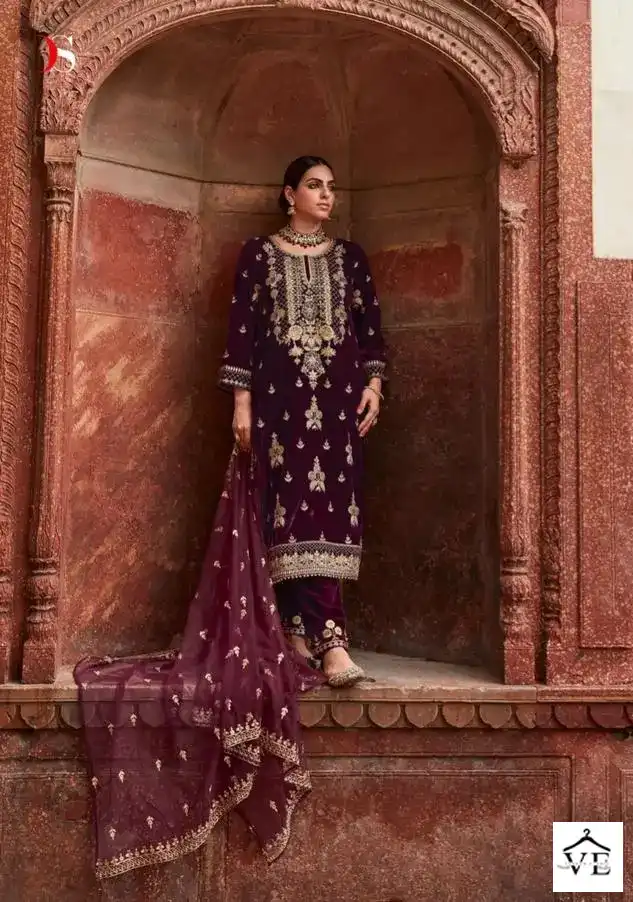 Deepsy Suits Tahjib Velvet Wholesale Designer Winter Wear Pakistani Salwar Suit Catalog — Wholesale Salwar Suits, MPA wholesale from Surat — view 4