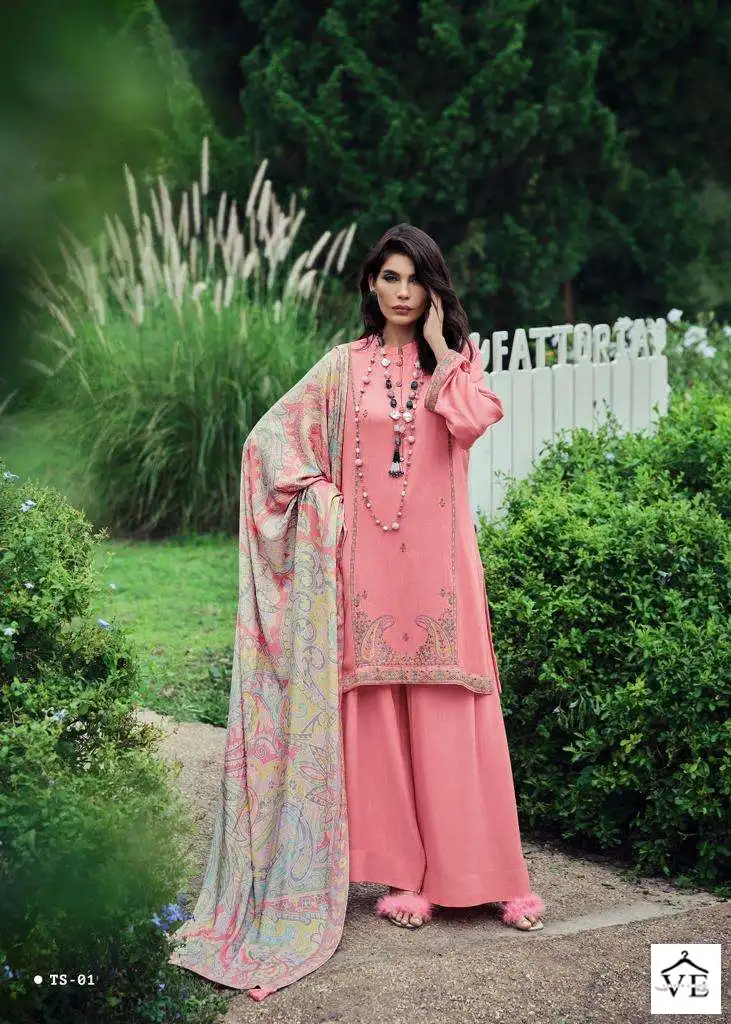 Varsha Tahseen Pashmina Wholesale Fancy Embroidery Work Winter Wear Salwar Suit Catalog — Wholesale Salwar Suits, Varsha wholesale from Surat - Gallery Image 2