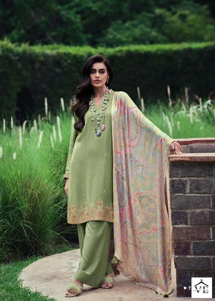Varsha Tahseen Pashmina Wholesale Fancy Embroidery Work Winter Wear Salwar Suit Catalog — Wholesale Salwar Suits, Varsha wholesale from Surat - Gallery Image 3