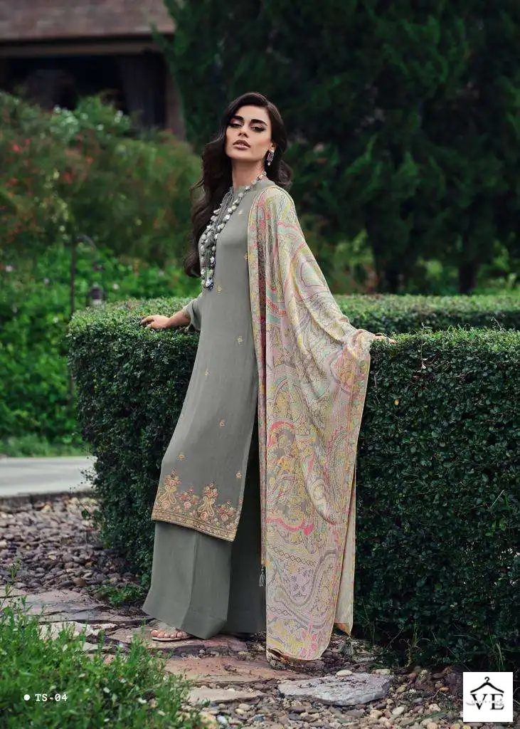 Varsha Tahseen Pashmina Wholesale Fancy Embroidery Work Winter Wear Salwar Suit Catalog — Wholesale Salwar Suits, Varsha wholesale from Surat - Gallery Image 4