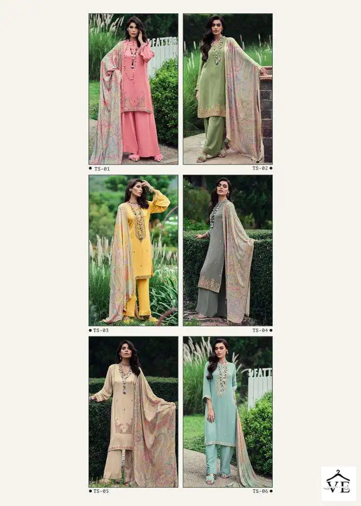Varsha Tahseen Pashmina Wholesale Fancy Embroidery Work Winter Wear Salwar Suit Catalog — Wholesale Salwar Suits, Varsha wholesale from Surat — view 7