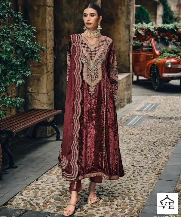 Ibiza The Velvet Hub Viscose Velvet Wholesale Designer Winter Salwar Suit Catalog — Wholesale Salwar Suits, MPA wholesale from Surat — view 1