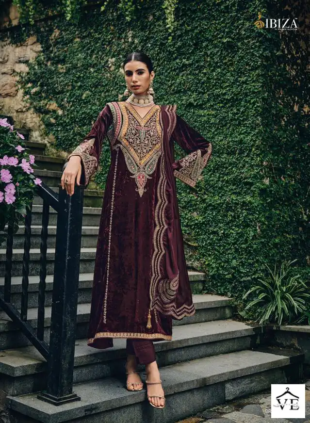 Ibiza The Velvet Hub Viscose Velvet Wholesale Designer Winter Salwar Suit Catalog — Wholesale Salwar Suits, MPA wholesale from Surat - Gallery Image 3