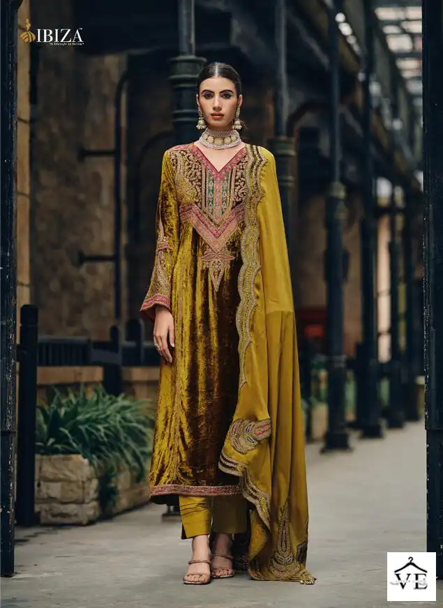 Ibiza The Velvet Hub Viscose Velvet Wholesale Designer Winter Salwar Suit Catalog — Wholesale Salwar Suits, MPA wholesale from Surat - Gallery Image 4