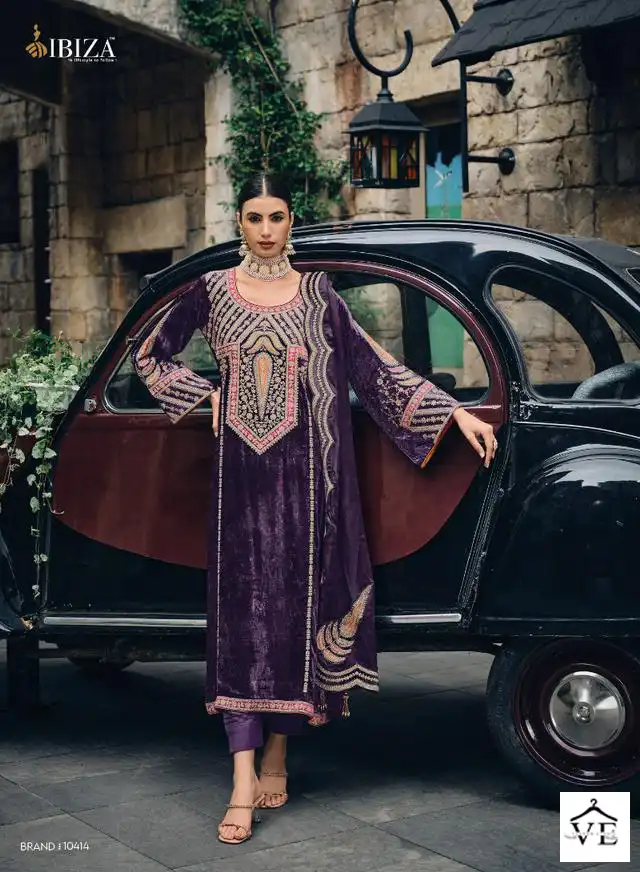 Ibiza The Velvet Hub Viscose Velvet Wholesale Designer Winter Salwar Suit Catalog — Wholesale Salwar Suits, MPA wholesale from Surat - Gallery Image 9