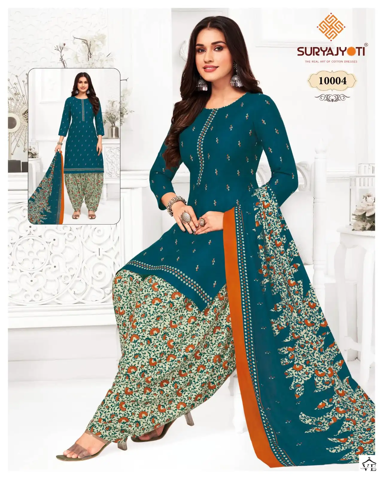 Suryajyoti Trendy Patiyala Vol 10 Cotton Wholesale Patiyala Salwar Suit Catalog — Wholesale Salwar Suits, MPA wholesale from Surat - Gallery Image 4