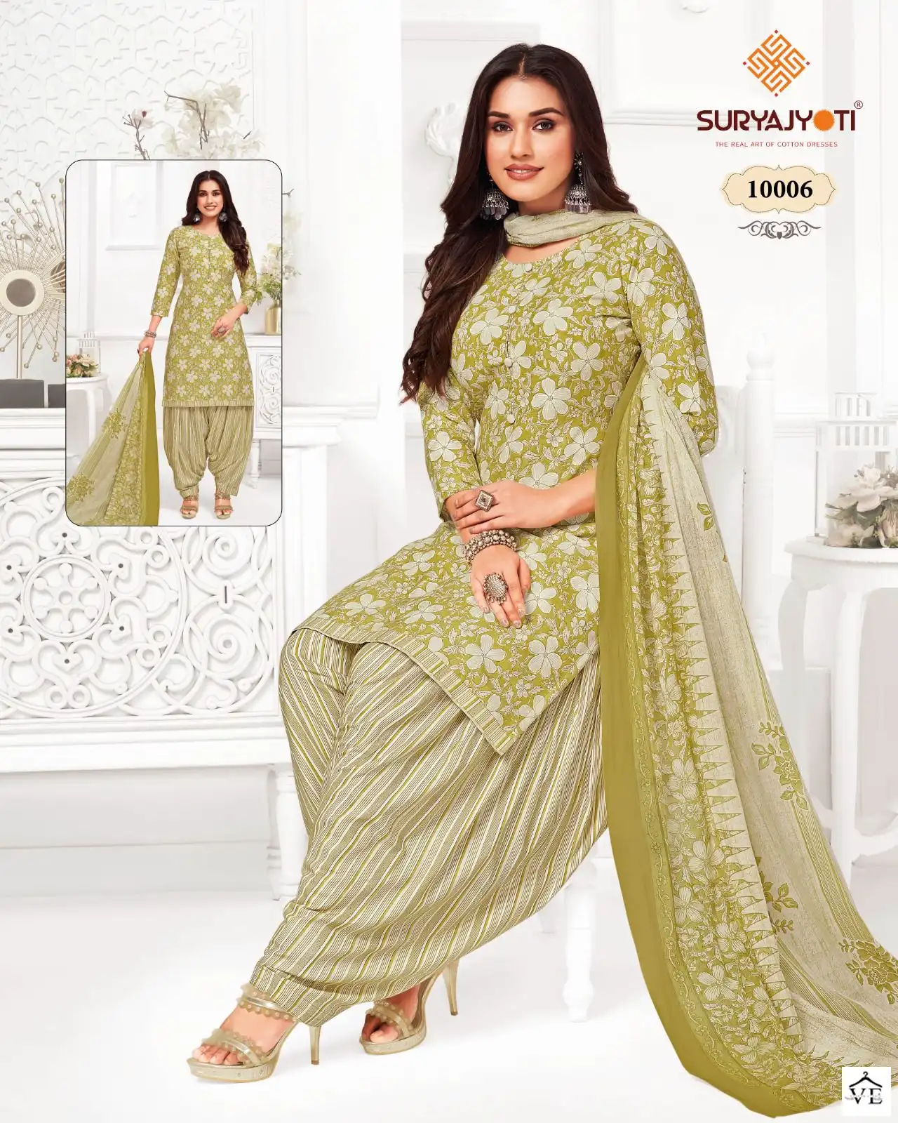 Suryajyoti Trendy Patiyala Vol 10 Cotton Wholesale Patiyala Salwar Suit Catalog — Wholesale Salwar Suits, MPA wholesale from Surat - Gallery Image 7