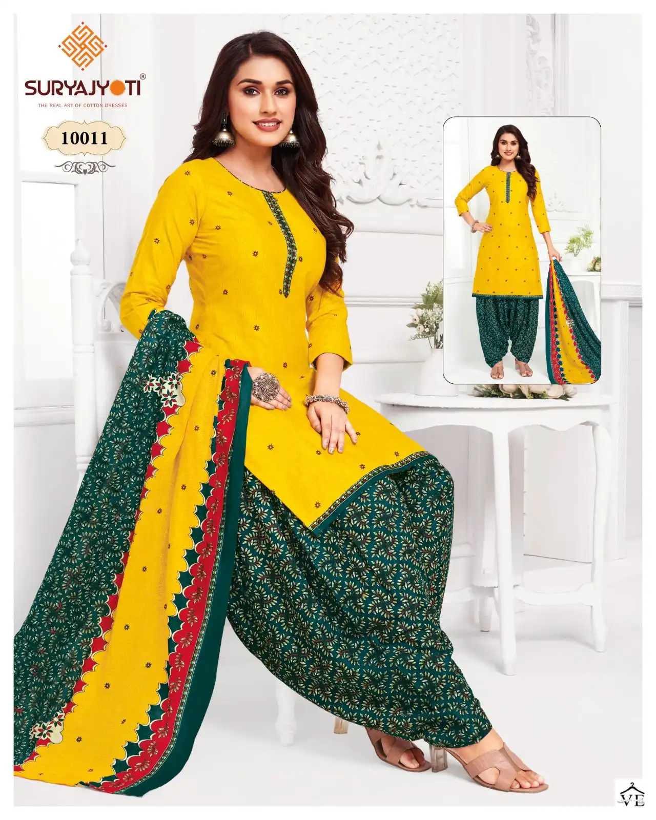 Suryajyoti Trendy Patiyala Vol 10 Cotton Wholesale Patiyala Salwar Suit Catalog — Wholesale Salwar Suits, MPA wholesale from Surat - Gallery Image 9