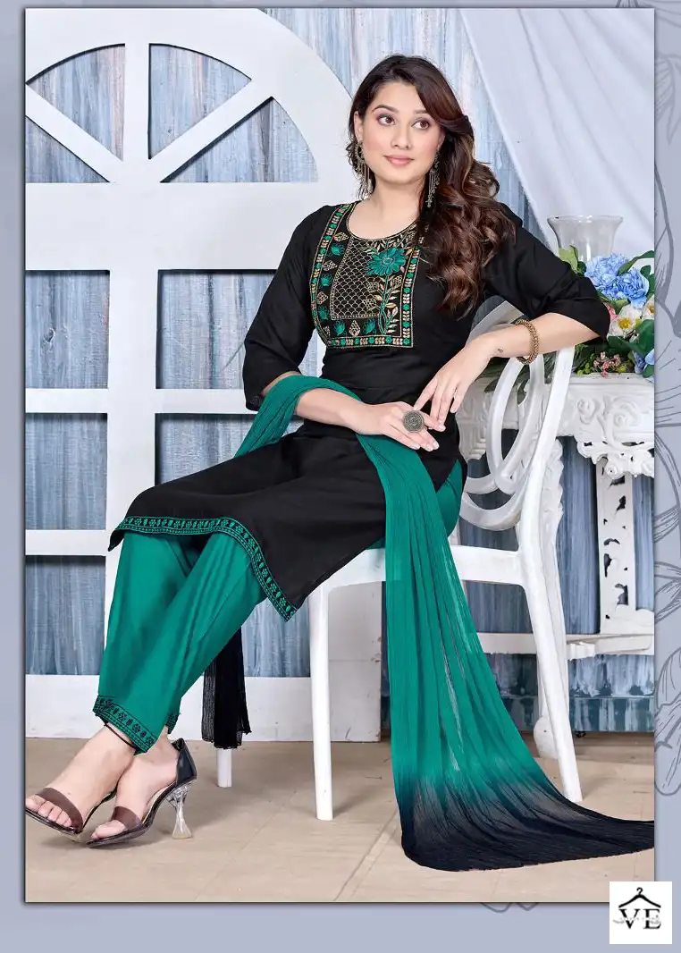 Vardan Ethnic Trendy Smart Girls Rayon Wholesale Readymade Salwar Suit Catalog — Wholesale Salwar Suits, MPA wholesale from Surat - Gallery Image 5