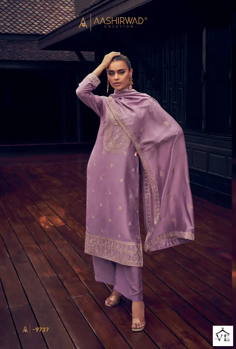 Aashirwad Tulip Premium Silk Wholesale Designer Salwar Suit Catalog — Wholesale Salwar Suits, Aashirwad Creation wholesale from Surat - Gallery Image 5