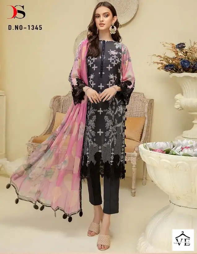Taj Creations 401 Pure Cotton Wholesale Pakistani Suit — Wholesale Salwar Suits, MPA wholesale from Surat — view 1