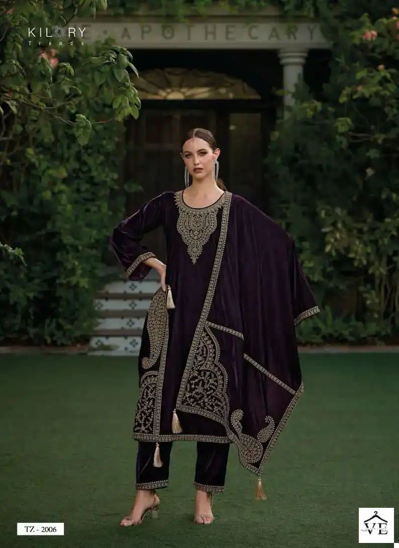 Kilory Trends Tehzeeb Premium Velvet Wholesale Designer Winter Wear Salwar Suit Catalog — Wholesale Salwar Suits, MPA wholesale from Surat - Gallery Image 2