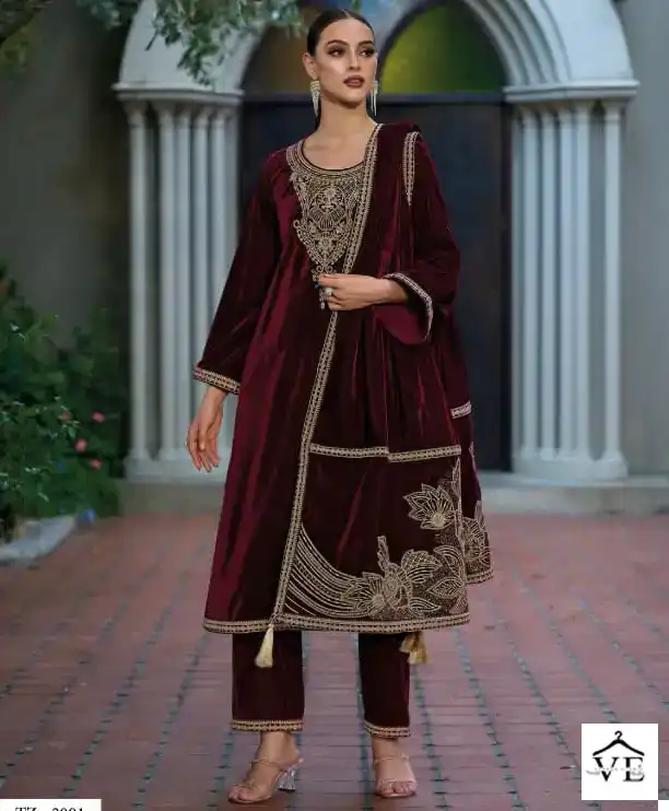 Kilory Trends Tehzeeb Premium Velvet Wholesale Designer Winter Wear Salwar Suit Catalog — Wholesale Salwar Suits, MPA wholesale from Surat — view 1