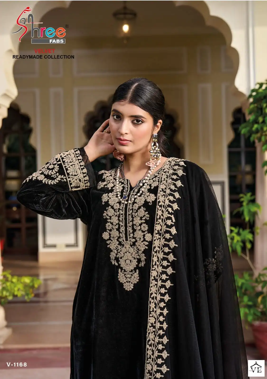Shree Fabs V 1168 Velvet Wholesale Readymade Winter Wear Salwar Suit Catalog — Wholesale Salwar Suits, Shree Fabs wholesale from Surat — view 2