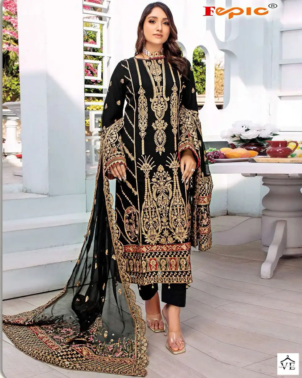 Fepic V 17012 Velvet Wholesale Designer Pakistani Winter Salwar Suit Catalog — Wholesale Salwar Suits, MPA wholesale from Surat — view 1