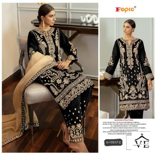 Fepic V 17017 Velvet Wholesale Designer Winter Wear Pakistani Salwar Suit Catalog — Wholesale Salwar Suits, MPA wholesale from Surat - Gallery Image 2