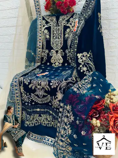 Fepic V 17017 Velvet Wholesale Designer Winter Wear Pakistani Salwar Suit Catalog — Wholesale Salwar Suits, MPA wholesale from Surat - Gallery Image 3