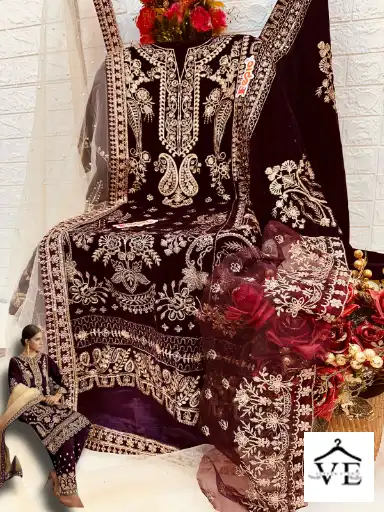 Fepic V 17017 Velvet Wholesale Designer Winter Wear Pakistani Salwar Suit Catalog — Wholesale Salwar Suits, MPA wholesale from Surat - Gallery Image 4