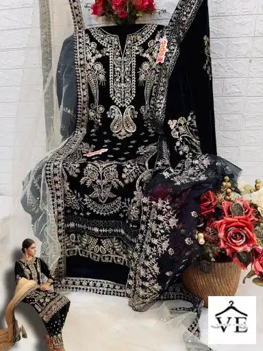 Fepic V 17017 Velvet Wholesale Designer Winter Wear Pakistani Salwar Suit Catalog — Wholesale Salwar Suits, MPA wholesale from Surat - Gallery Image 5