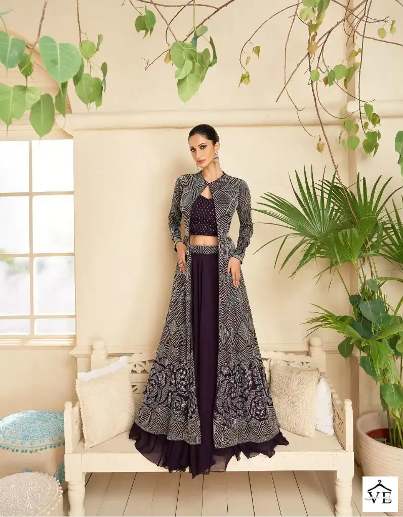 Sayuri Vasansi Silk / Real Georgette Wholesale Designer Gown Catalog — Wholesale Kurtis, Sayuri Designer wholesale from Surat — view 3