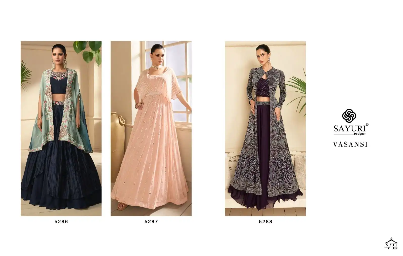 Sayuri Vasansi Silk / Real Georgette Wholesale Designer Gown Catalog — Wholesale Kurtis, Sayuri Designer wholesale from Surat — view 4