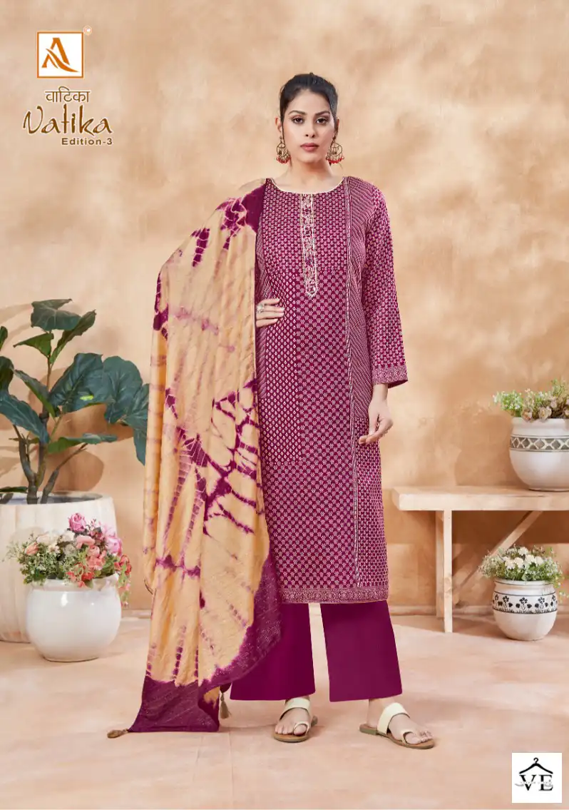 Alok Suits Vatika Edition Vol 3 Jam Cotton Wholesale Hand Work Designer Salwar Suit Catalog — Wholesale Salwar Suits, MPA wholesale from Surat - Gallery Image 3