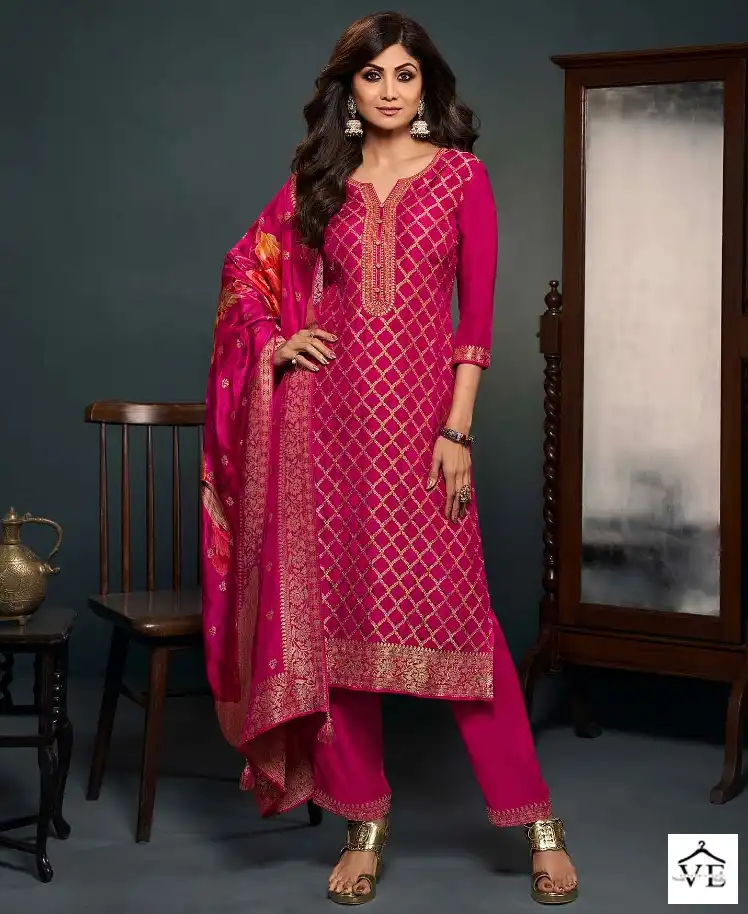 Vatsam Shilpa - 9 Pure Viscose Dola Wholesale Readymade Suits Catalog — Wholesale Salwar Suits, MPA wholesale from Surat — view 1