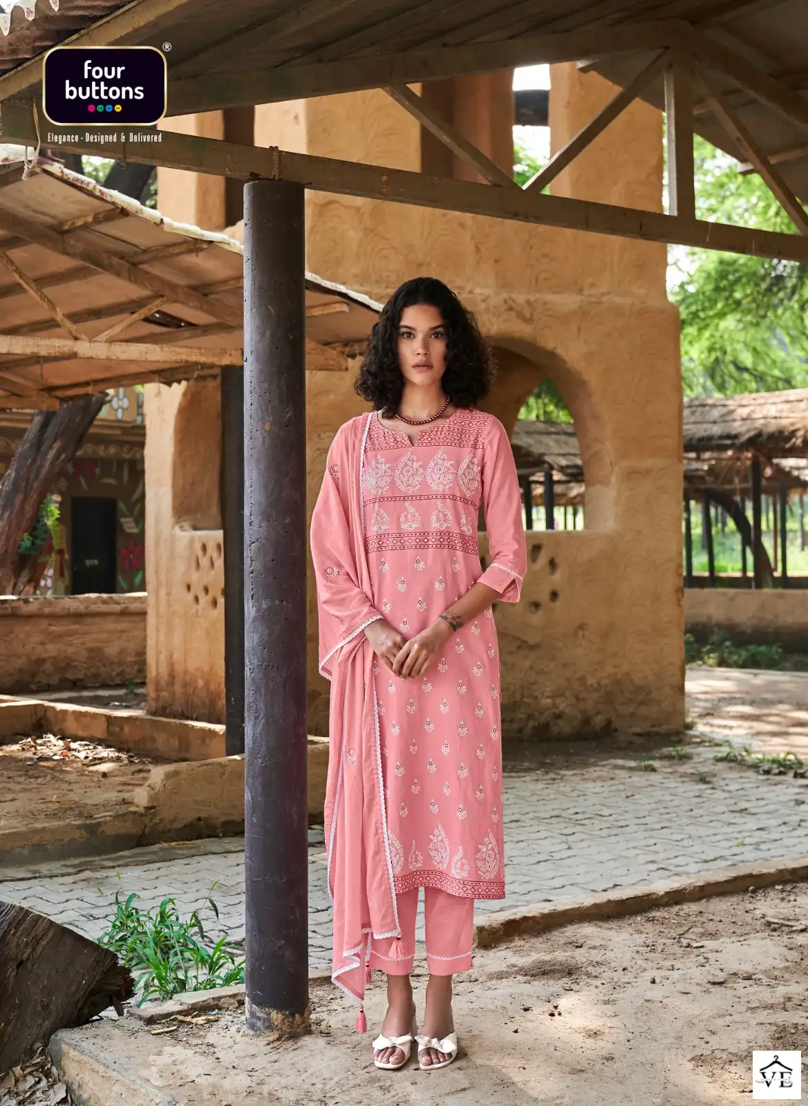 Four Buttons Veda Intricate Print Wholesale Designer Readymade Salwar Suit Catalog — Wholesale Salwar Suits, MPA wholesale from Surat — view 3