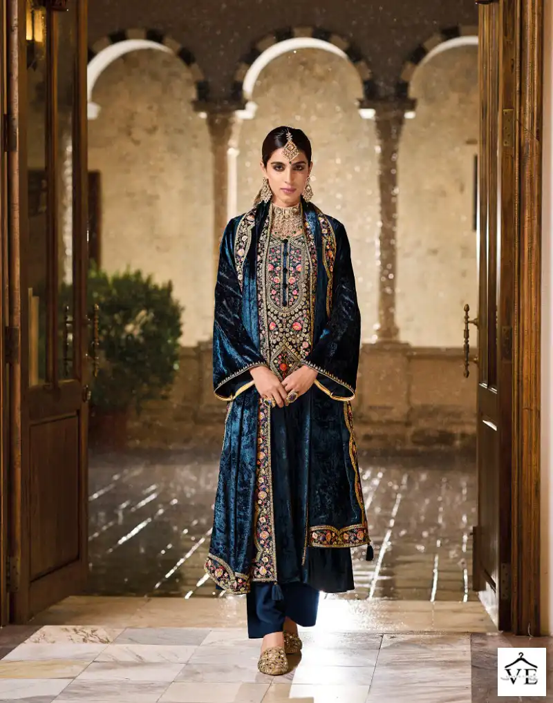 Rangati Velvet 36 Viscose Velvet Wholesale Designer Winter Salwar Suit Catalog — Wholesale Salwar Suits, MPA wholesale from Surat - Gallery Image 3