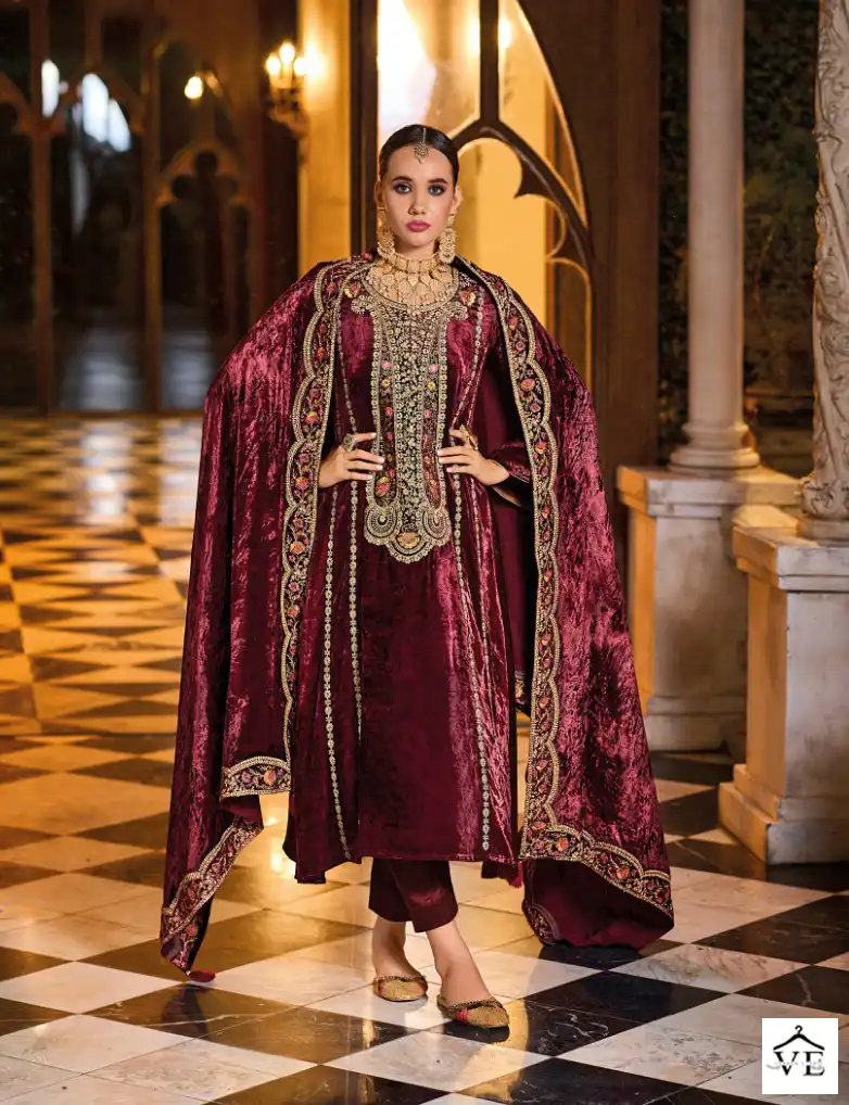 Rangati Velvet 36 Viscose Velvet Wholesale Designer Winter Salwar Suit Catalog — Wholesale Salwar Suits, MPA wholesale from Surat - Gallery Image 4