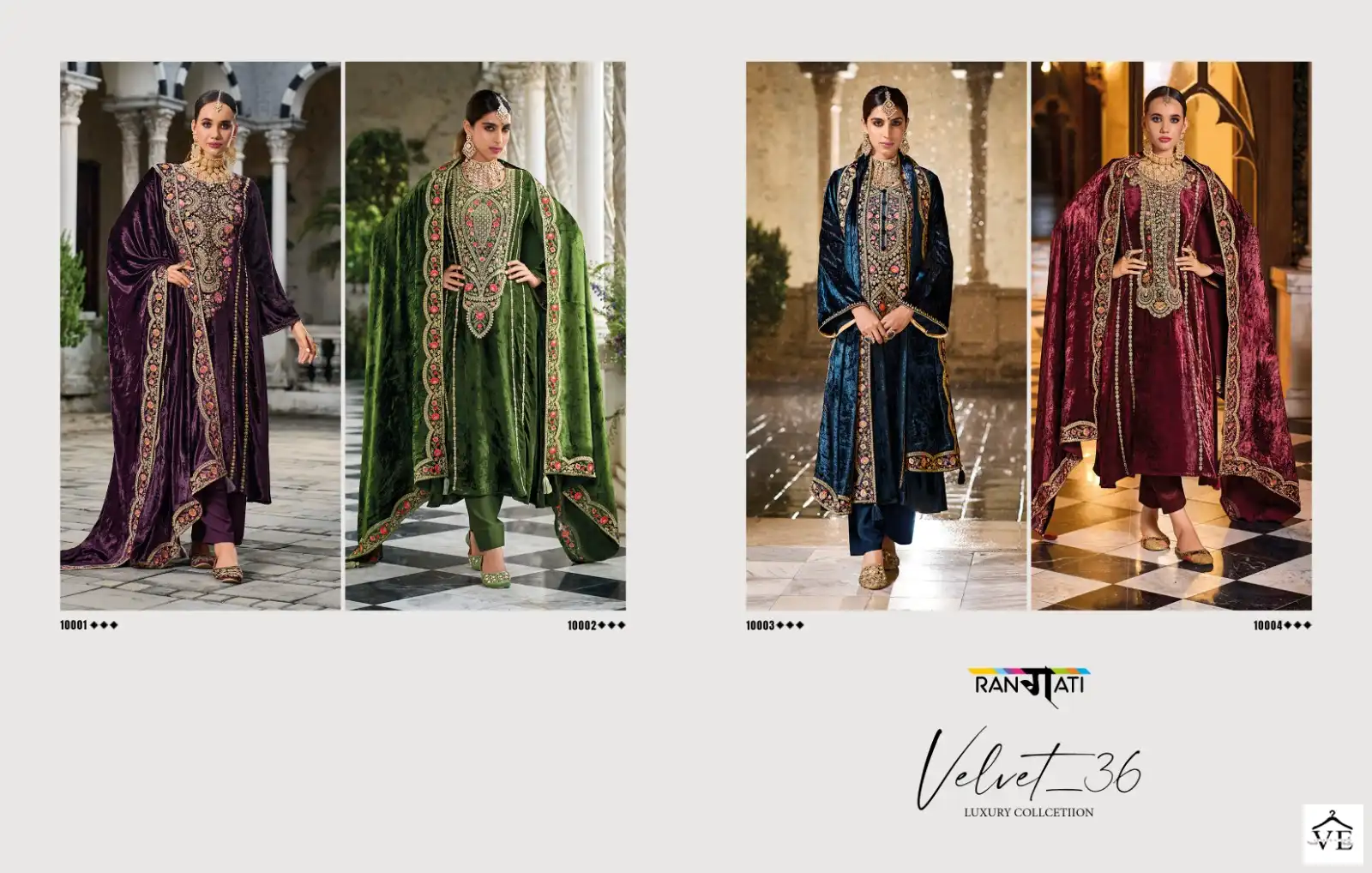 Rangati Velvet 36 Viscose Velvet Wholesale Designer Winter Salwar Suit Catalog — Wholesale Salwar Suits, MPA wholesale from Surat — view 5