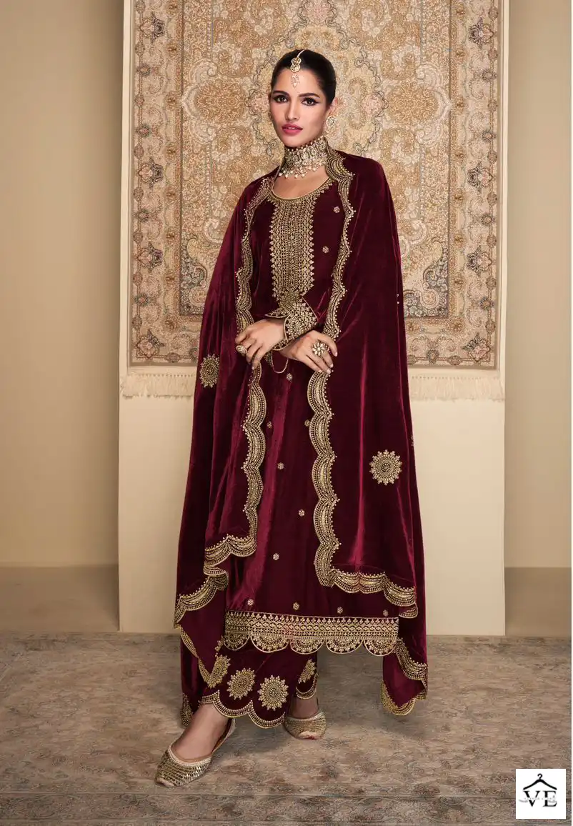 Mumtaz Arts Velvet Queen Velvet Wholesale Heavy Embroidery Designer Winter Wear Salwar Suit Catalog — Wholesale Salwar Suits, MPA wholesale from Surat - Gallery Image 2