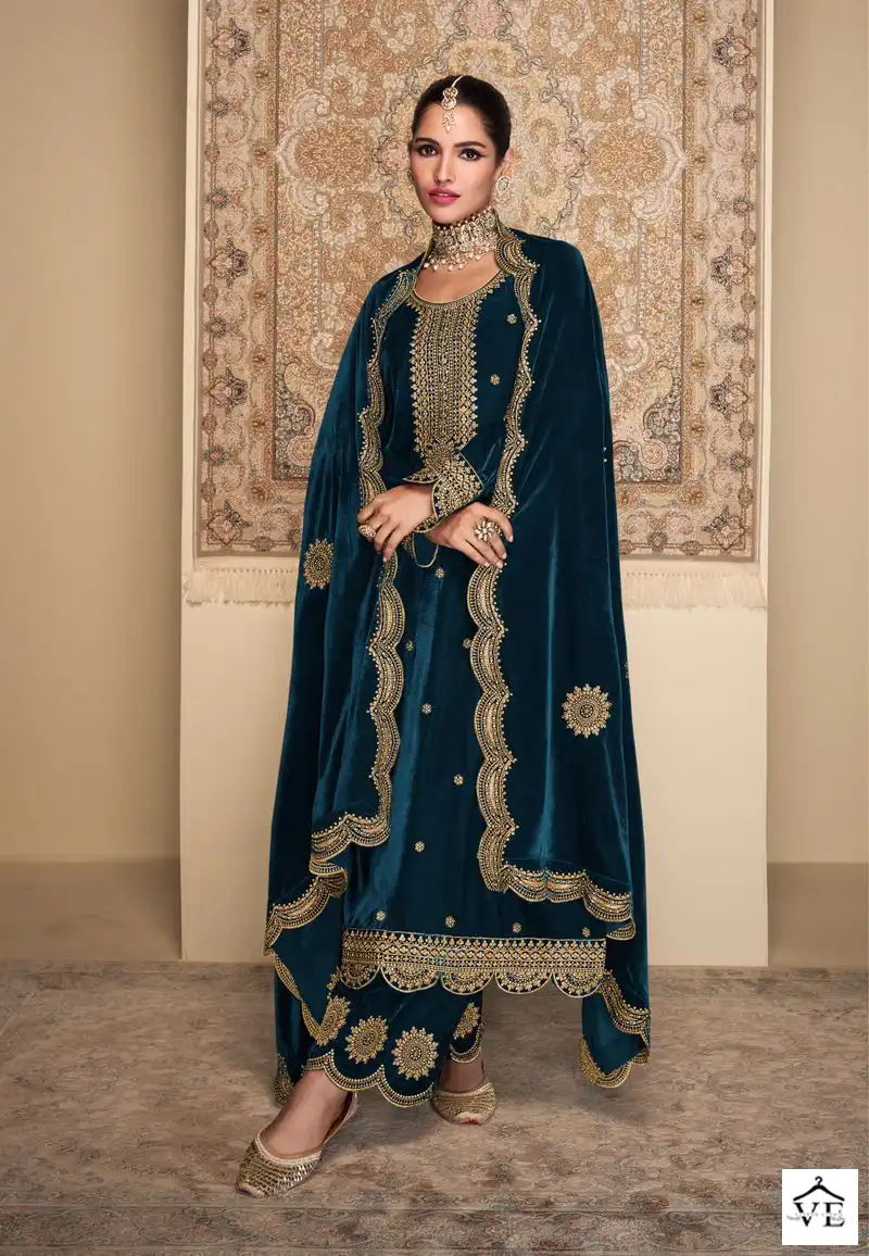 Mumtaz Arts Velvet Queen Velvet Wholesale Heavy Embroidery Designer Winter Wear Salwar Suit Catalog — Wholesale Salwar Suits, MPA wholesale from Surat - Gallery Image 4
