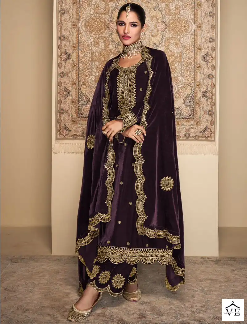 Mumtaz Arts Velvet Queen Velvet Wholesale Heavy Embroidery Designer Winter Wear Salwar Suit Catalog — Wholesale Salwar Suits, MPA wholesale from Surat — view 1
