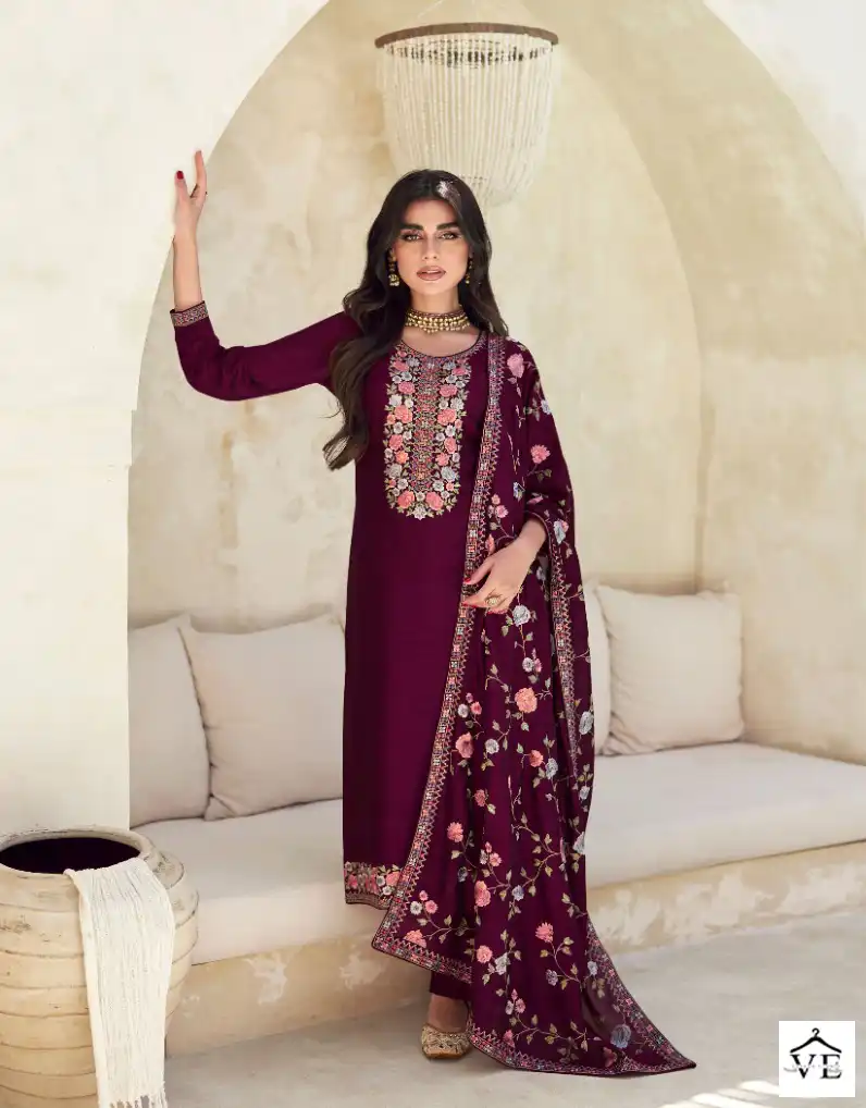 Aashirwad Verona Silk Wholesale Heavy Embroidery Designer Salwar Suit Catalog — Wholesale Salwar Suits, Aashirwad Creation wholesale from Surat - Gallery Image 3
