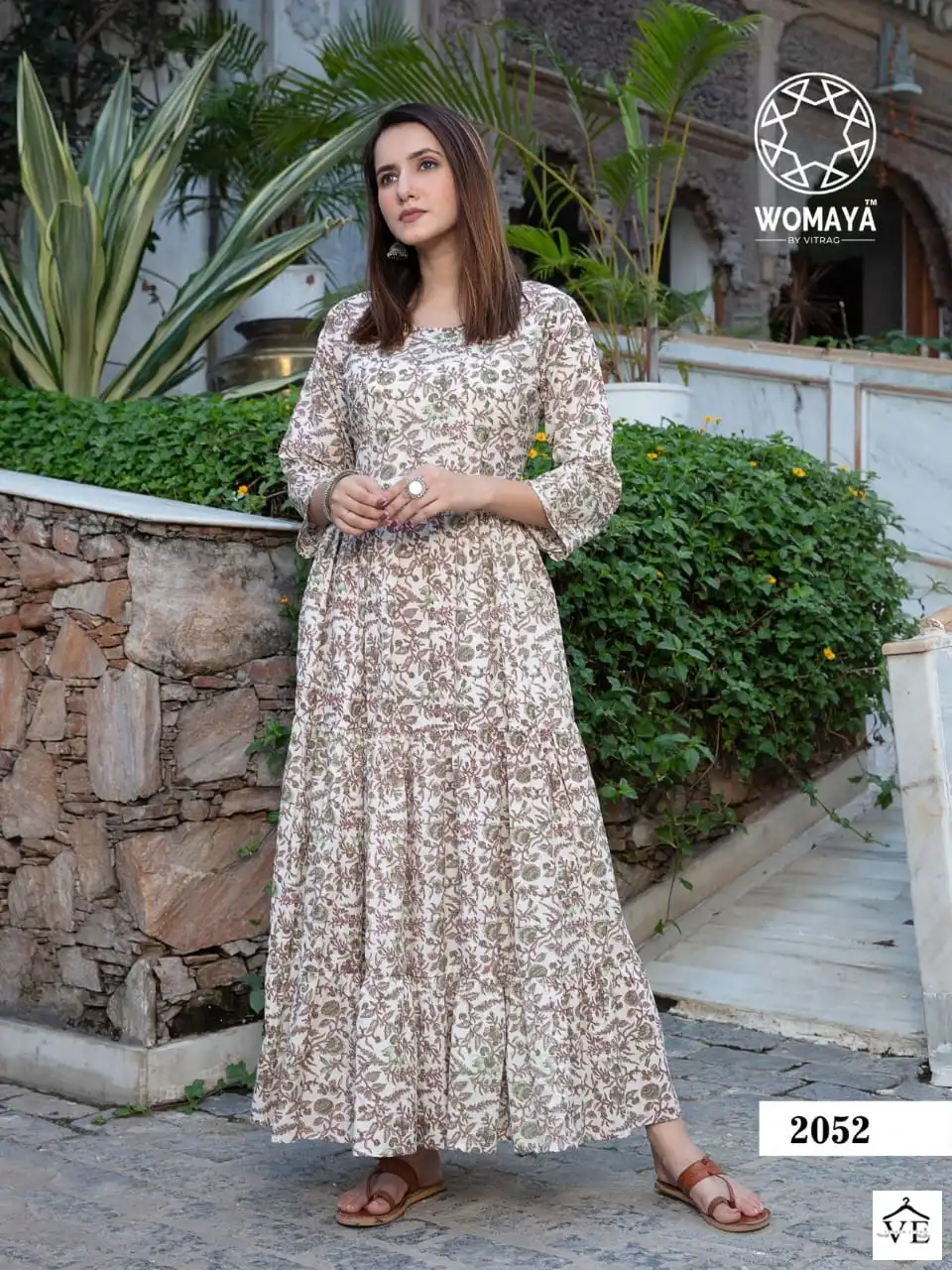 Womaya Vibrance Pure Cambric Cotton Wholesale Long Gowns Catalog — Wholesale Kurtis, MPA wholesale from Surat - Gallery Image 3